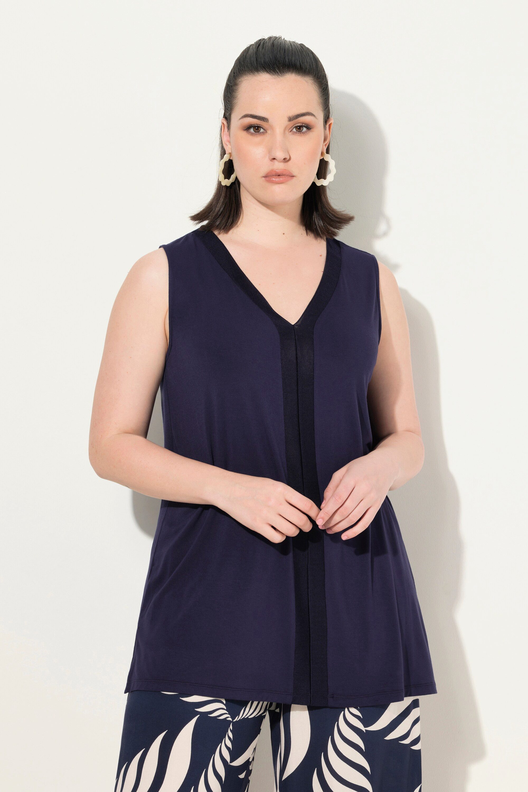 Ulla Popken Longtop Top Strickblende A-Linie günstig online kaufen