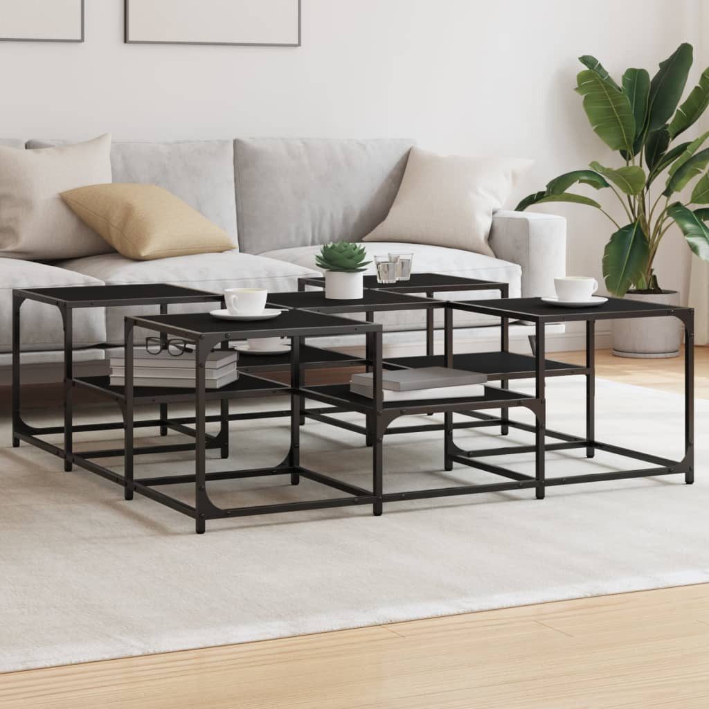 vidaXL Couchtisch Couchtisch Schwarz 121x121x40 cm Holzwerkstoff (1-St)