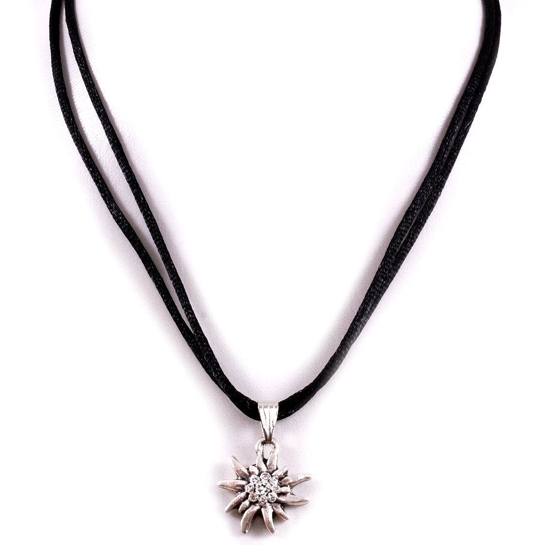 Moschen-Bayern Kette mit Anhänger Trachtenschmuck Kette Trachtenkette Edelweiß Halskette Edelweißkette, Halskette mit Swarovski-Kristall