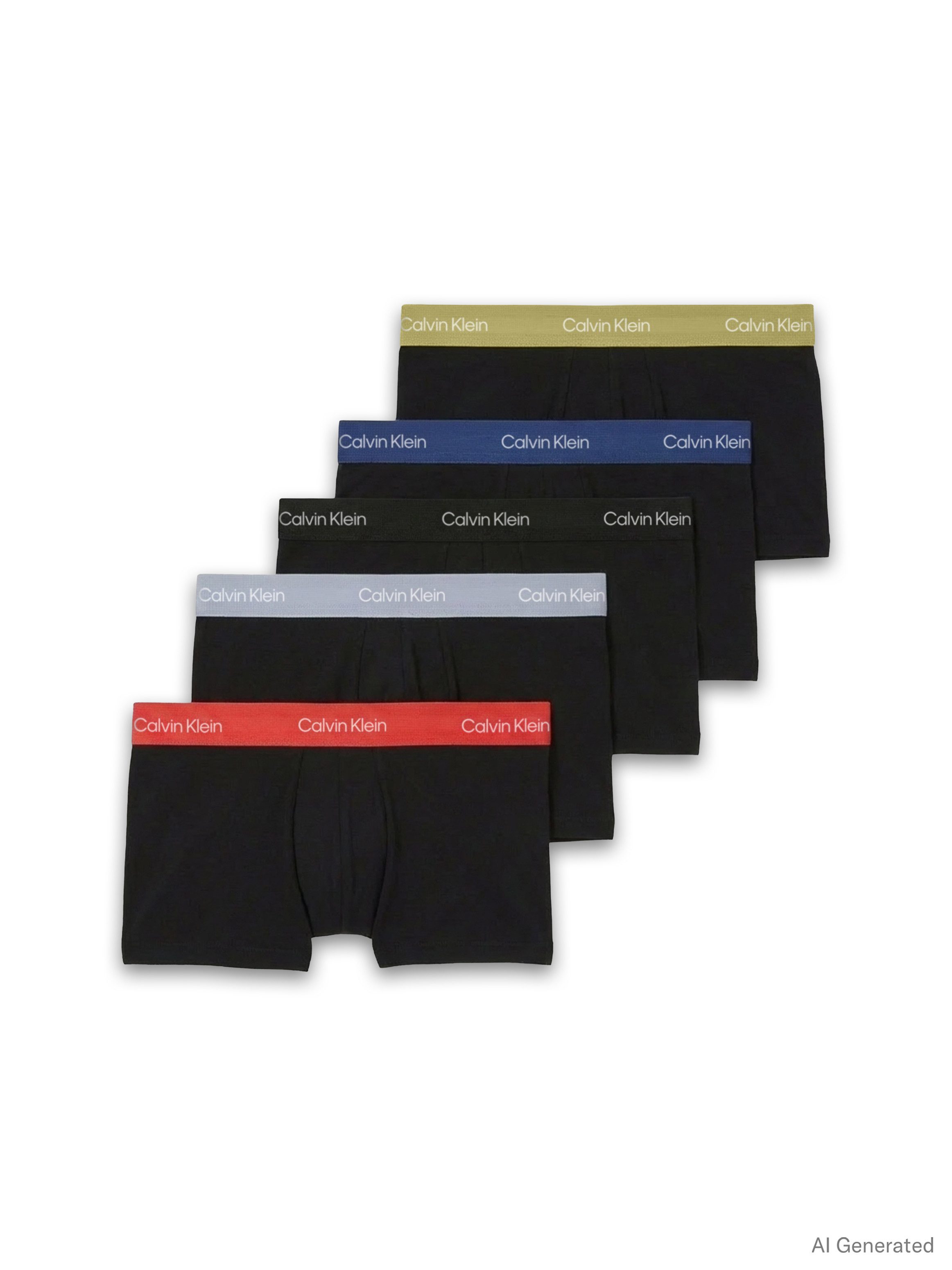 Calvin Klein Underwear Trunk LOW RISE TRUNK 5PK (Packung, 5er-Pack) mit Logo-Elastikbund (5 Stück)