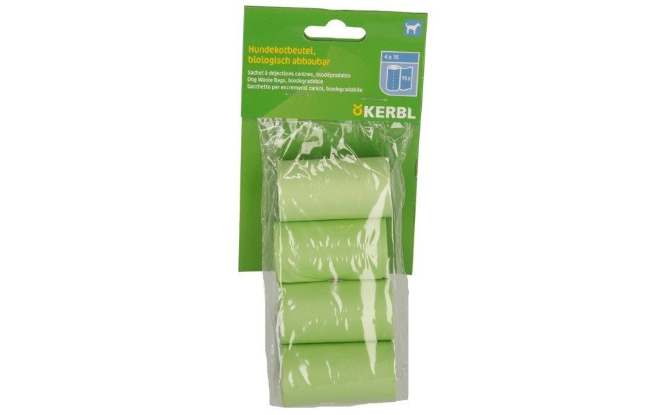 Kerbl Gassibeutel Hundekotbeutel 4 x 15 Stück / Pack grün 80843