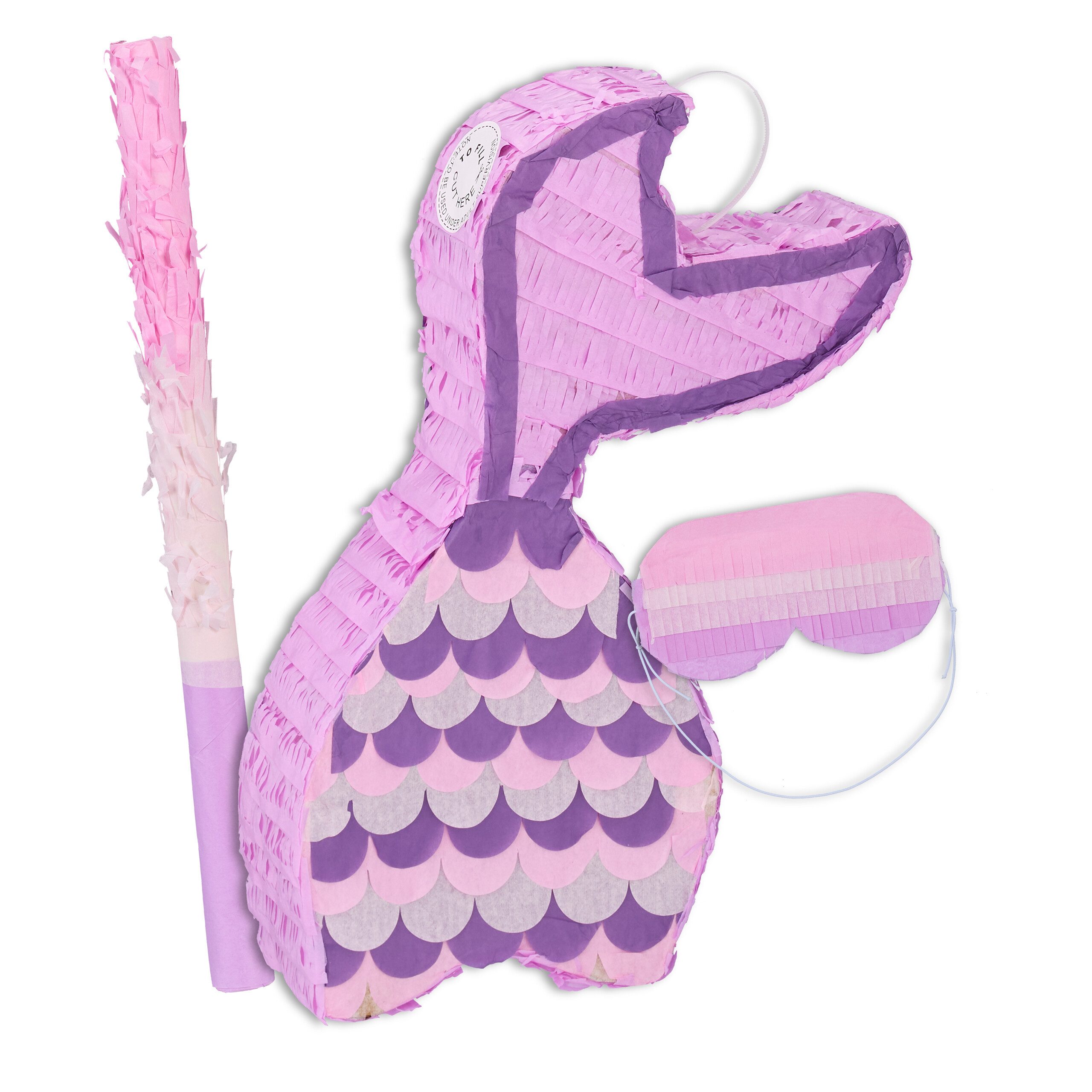 relaxdays Pinata Meerjungfrau mit Stab und Maske