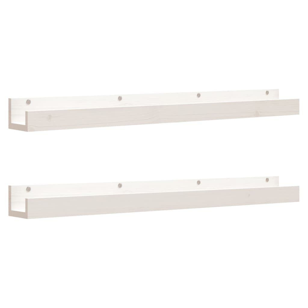 vidaXL Regal Полиці настінні 2 Stk. Weiß 110x12x9 cm Massivholz Kiefer, 1-tlg.