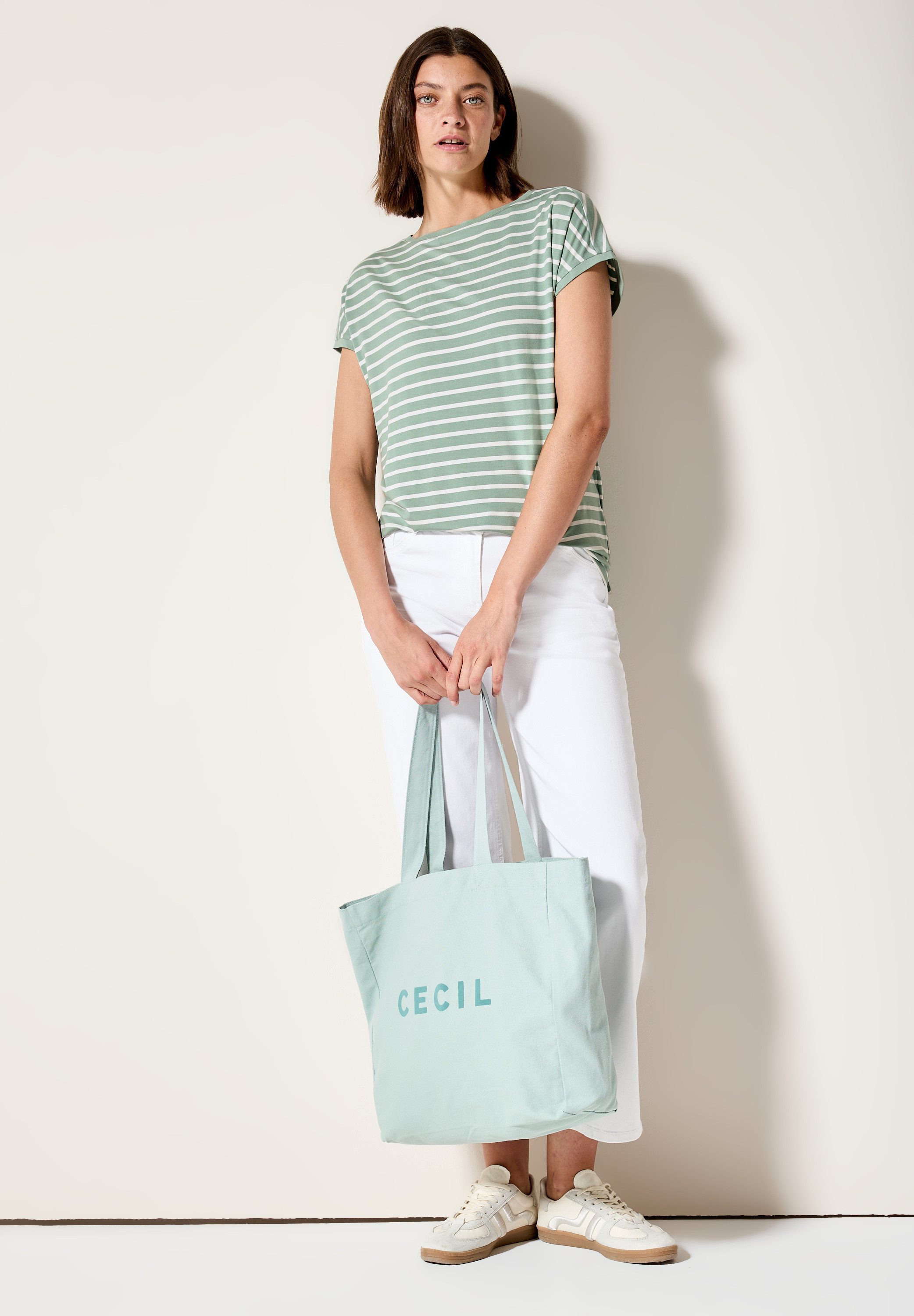 CECIL Rundhalsshirt mit U-Boot-Ausschnitt