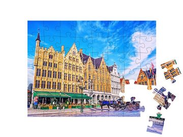 puzzleYOU Puzzle Grote Markt, Brügge, Belgien, 48 Puzzleteile, puzzleYOU-Kollektionen