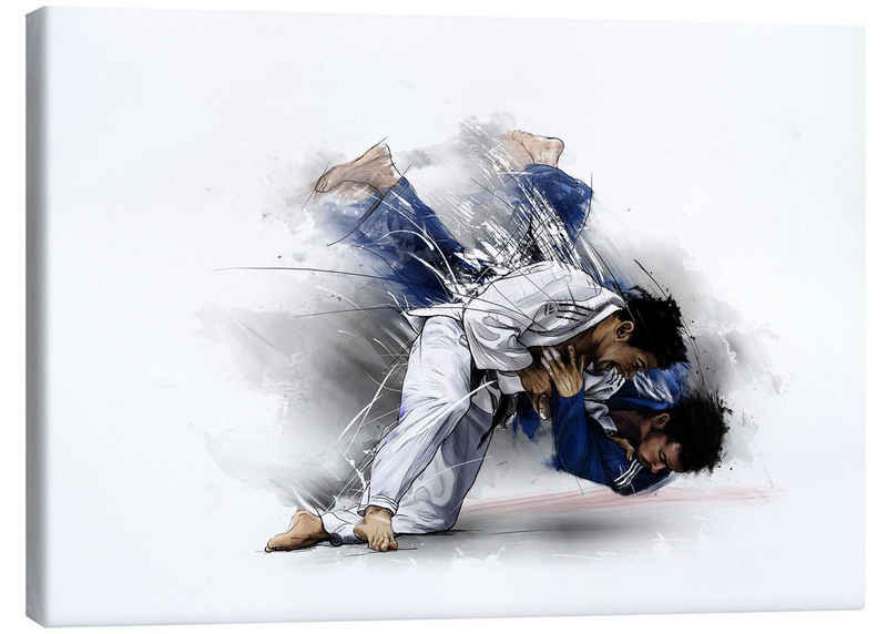 Posterlounge Leinwandbild Tompico, Judo, Fitnessraum Illustration