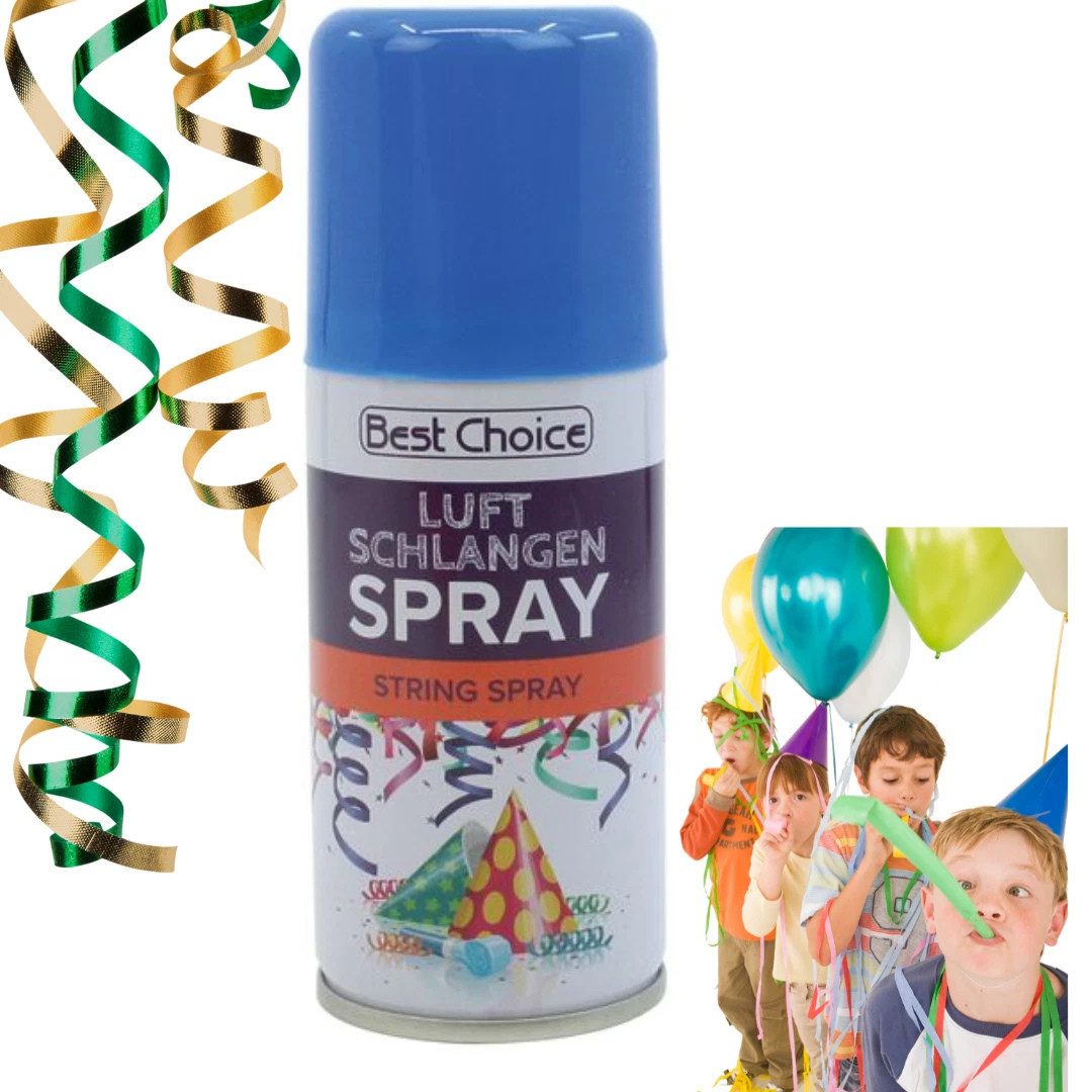 Best Choice Luftschlange Luftschlangenspray Party Deko Fasching Karneval Geburtstag 80 ml, Bunte Luftschlangen