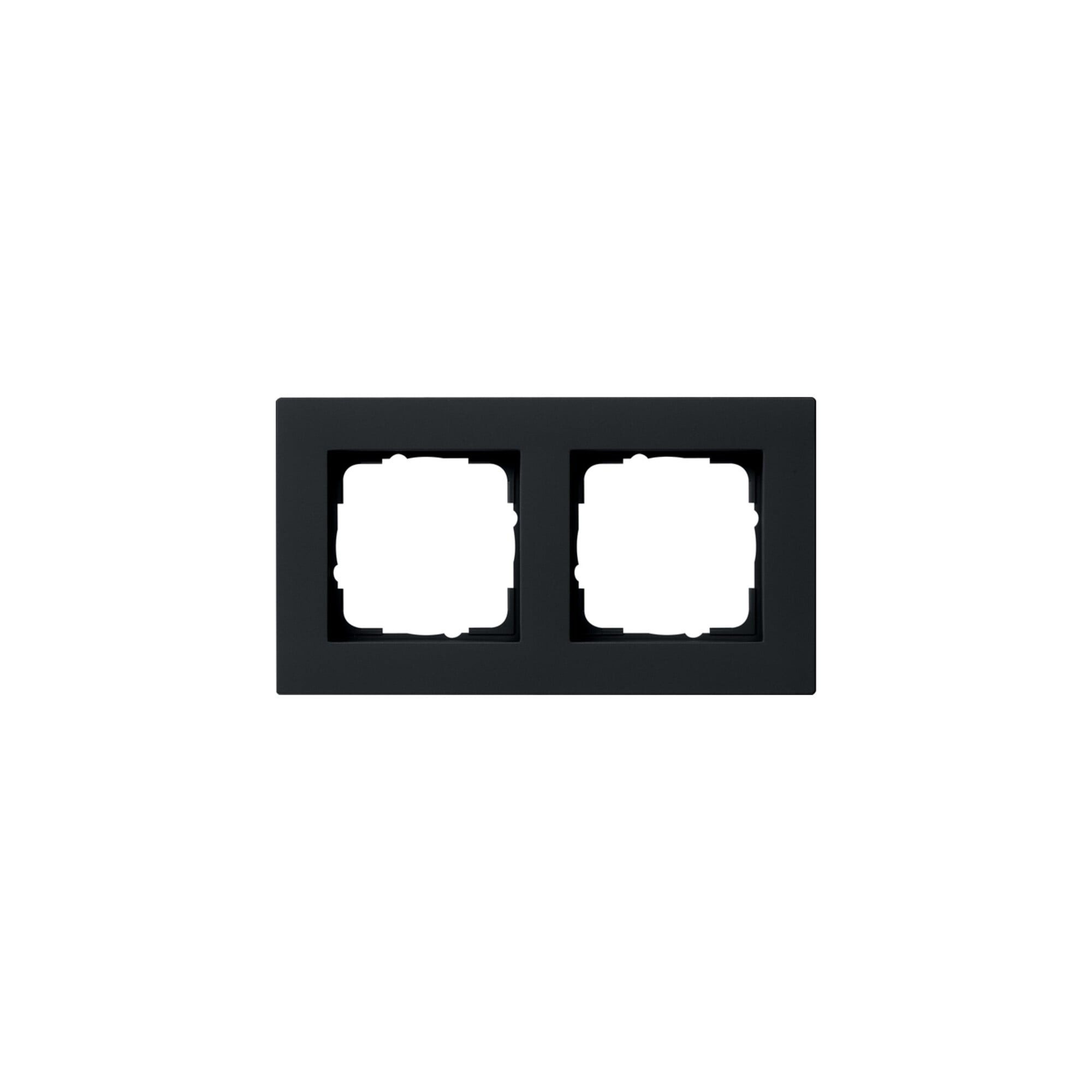 GIRA Gira Abdeckrahmen 2f. sw flach 0212095 Steckdosenleiste