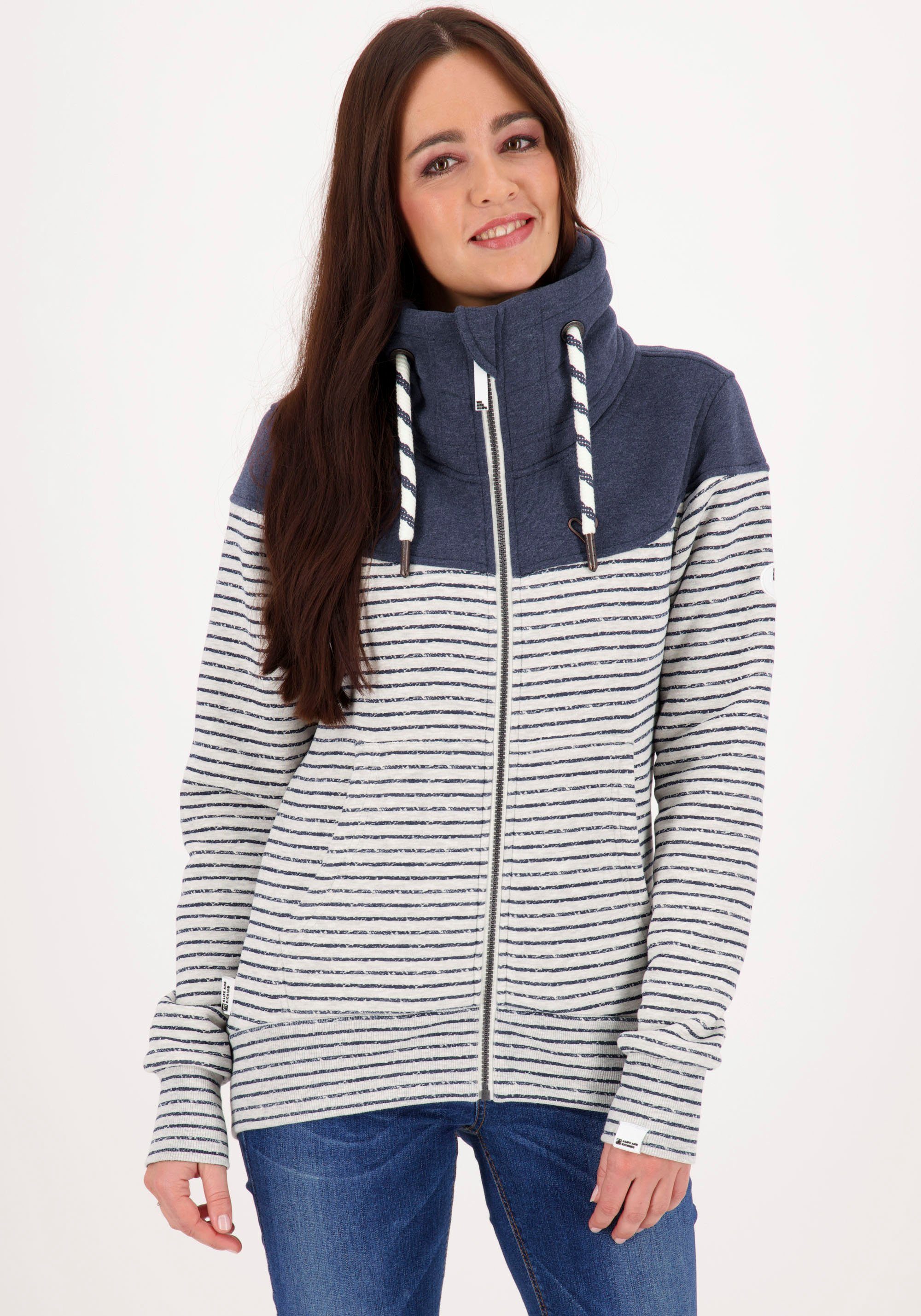 Alife & Kickin Sweatjacke ValinaAK B mit hohem regulierbaren Stehkragen in toller Sweat-Qualität