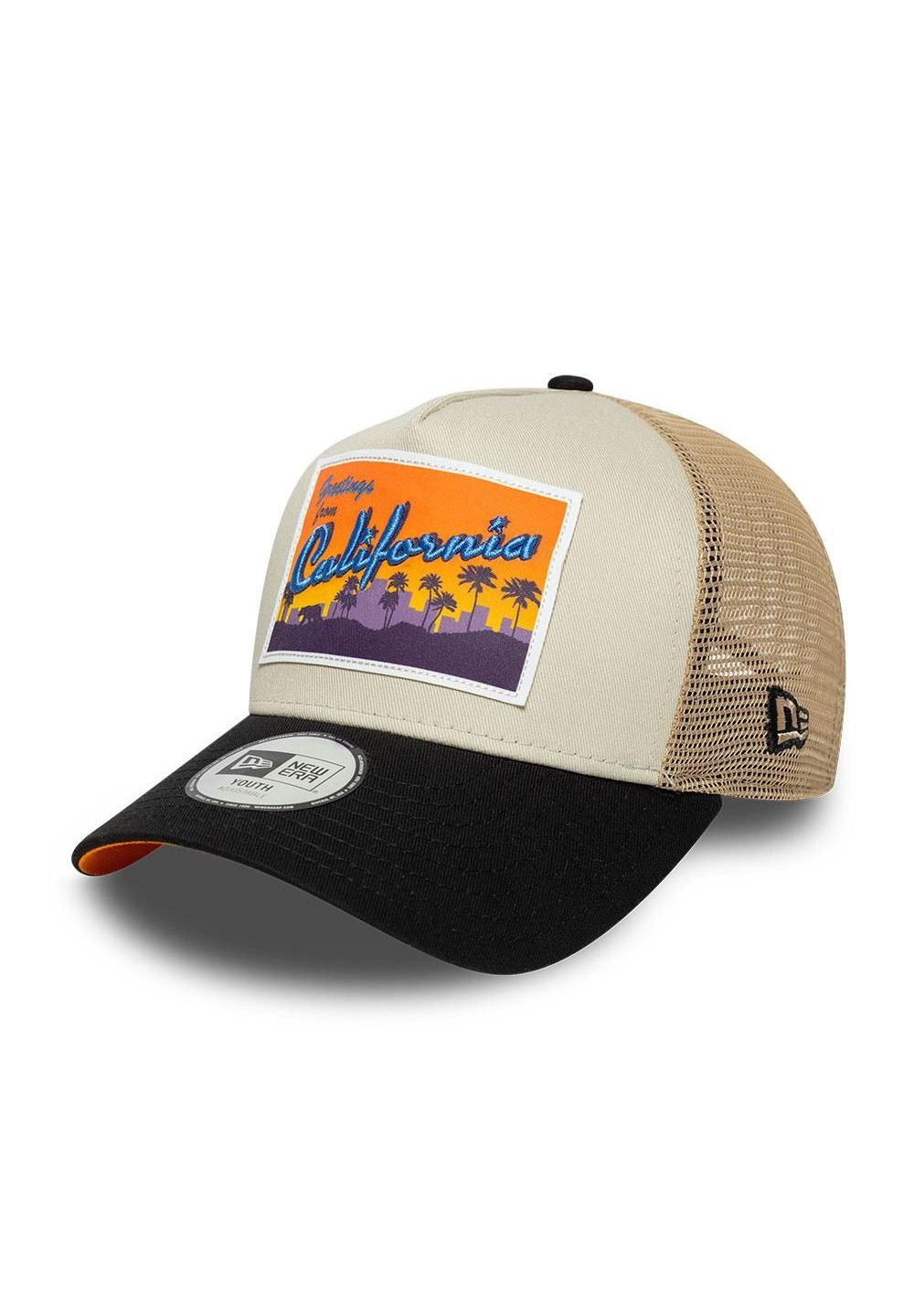 Baseball Cap California New Era Location Patch A-Frame Trucker Kids Cap Beige Schwa