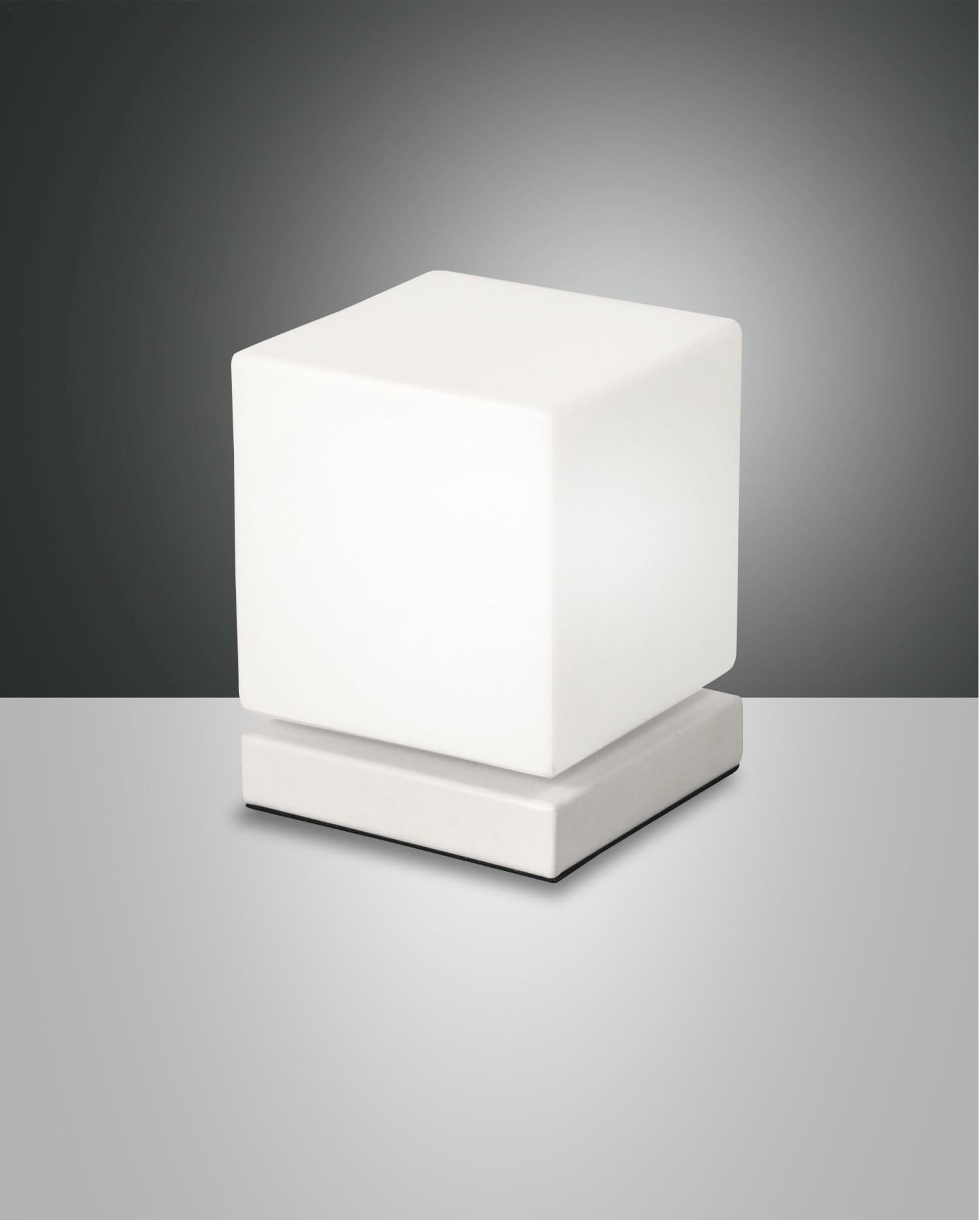 Licht-Erlebnisse Tischleuchte CIFOR, LED fest integriert, Warmweiß, LED Metall Glas mit Dimmer 14 cm hoch Weiß eckig 3000 K 540 lm Modern
