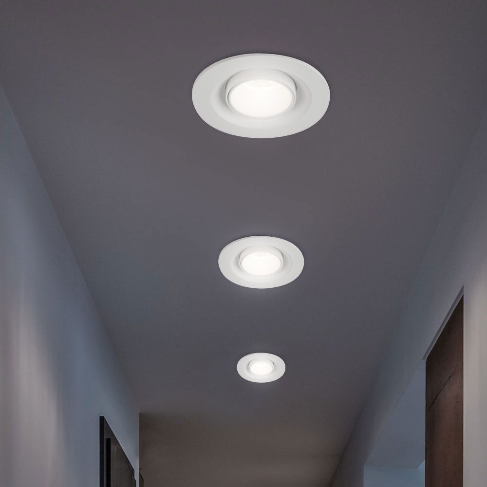 Deckenlampe fest Globo LED 12 LED cm Deckenleuchte Einbaustrahler, Einbaustrahler Einbautiefe verbaut, LED-Leuchtmittel Warmweiß,