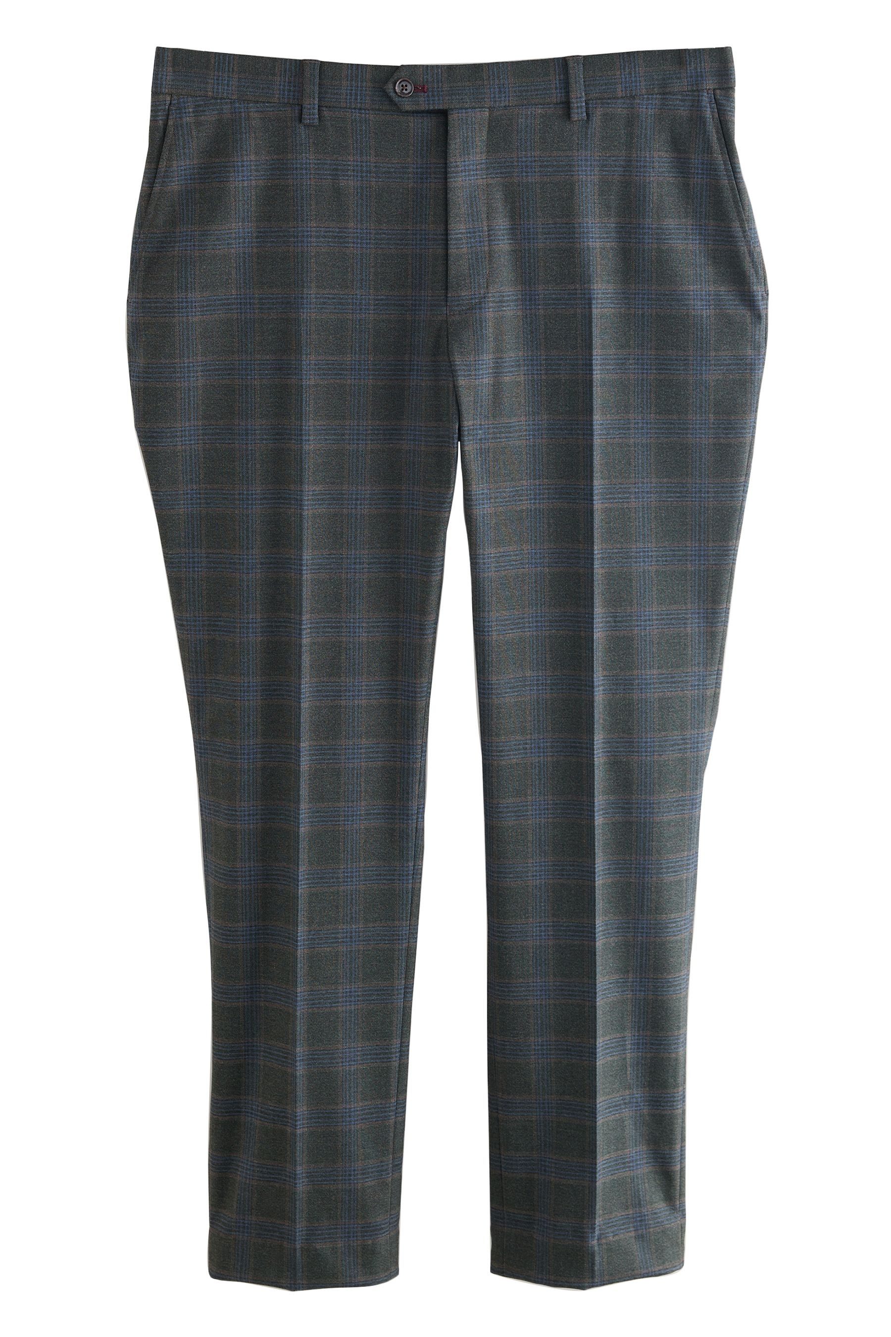 Anzughose Karierter paspelierter Anzug im Slim Fit: Hose