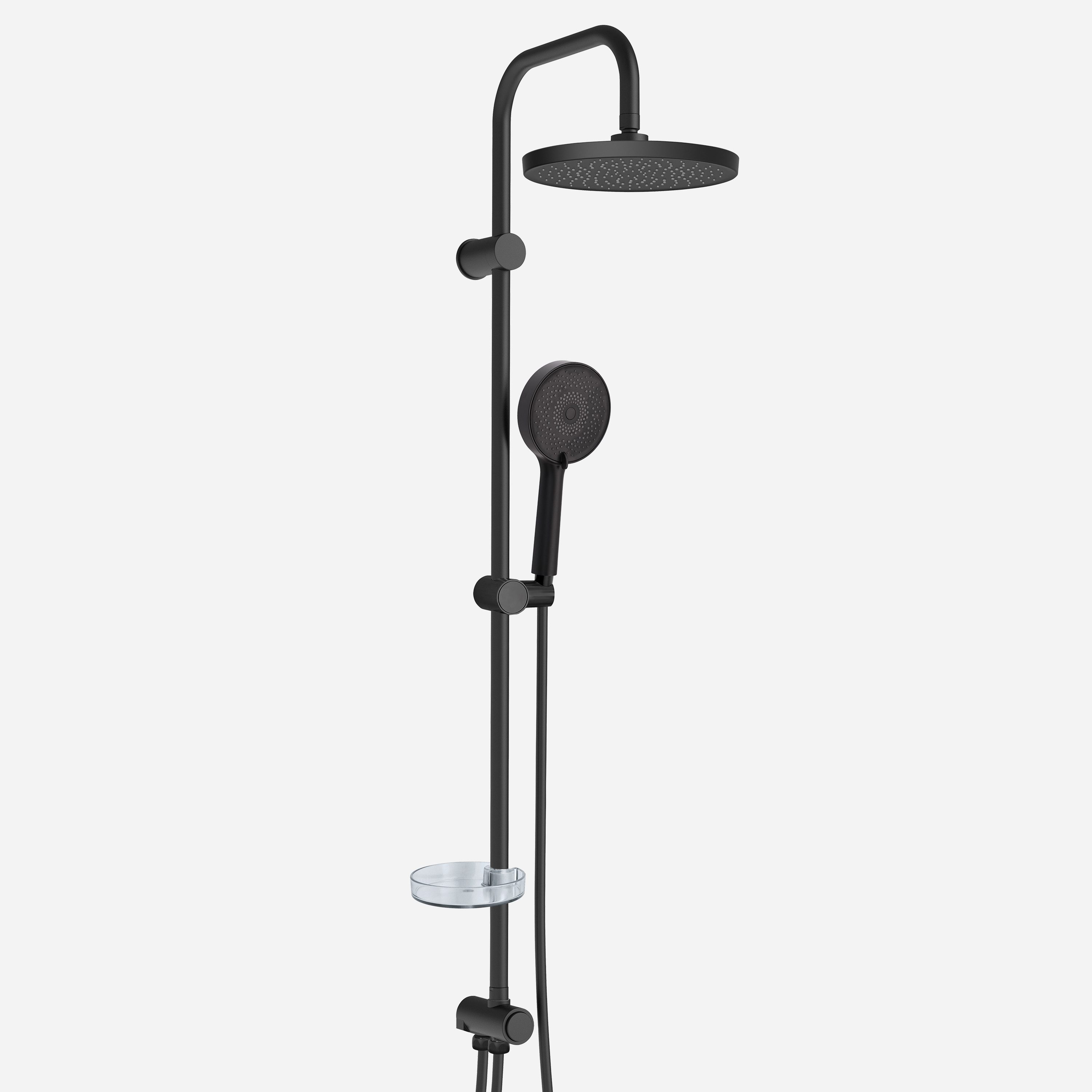 Euroshowers GmbH Duschsystem EuroFlux Black Edition,Duschsystem MattSchwarz, Höhe 93.7 cm, 3 Strahlart(en)