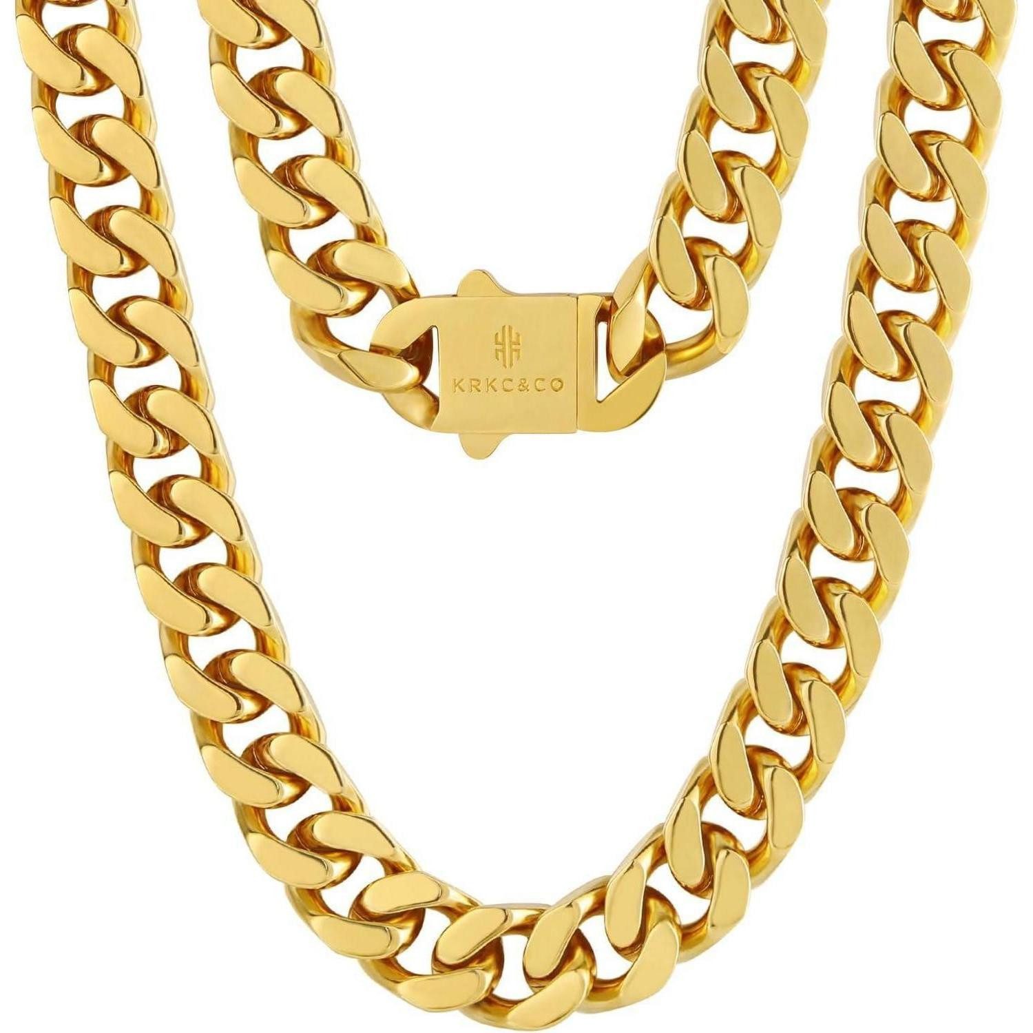 LuxusKollektion Ketten und Armband Set Panzerkette Herren 18K Gold Weißgold günstig online kaufen