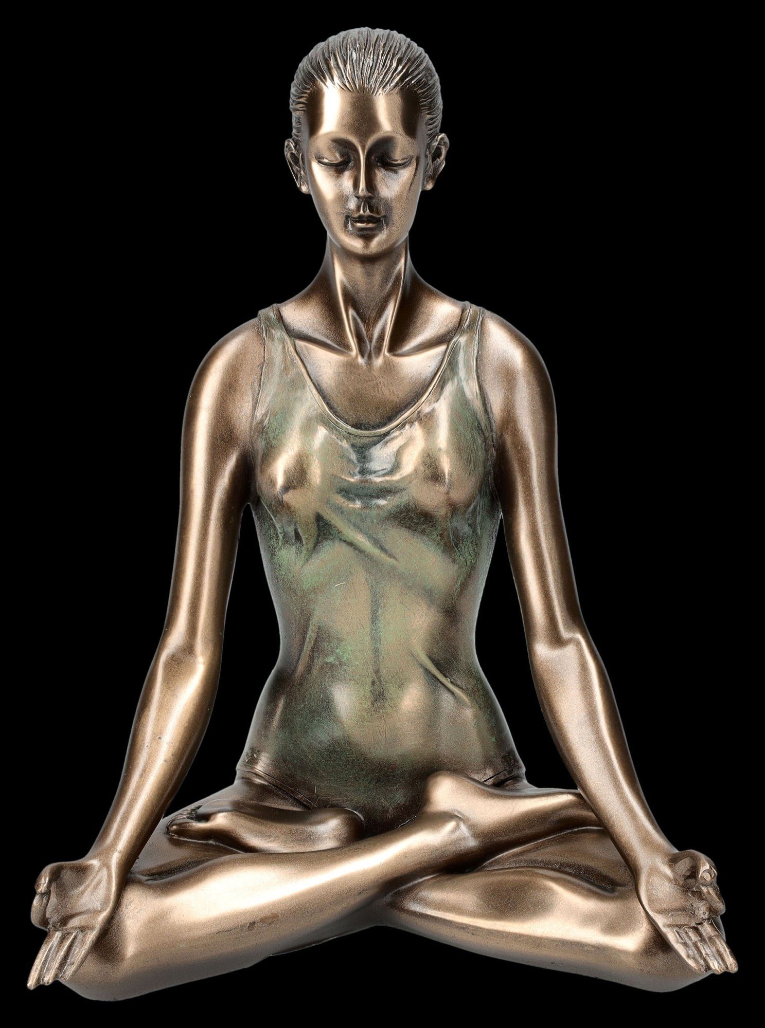 Figuren Shop GmbH Dekofigur Yoga Figur - Lotus Pose - Veronese Dekofigur Meditation Deko | Dekofiguren