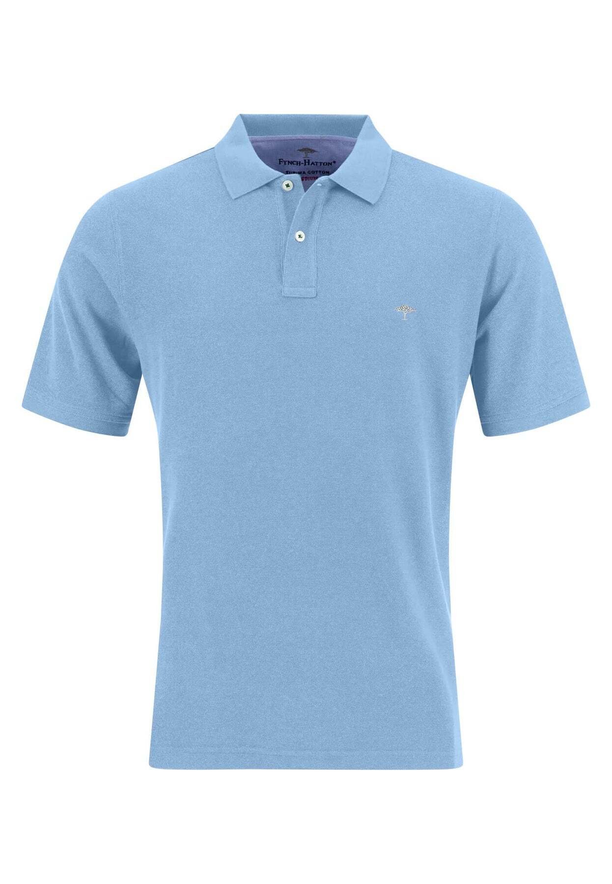 FYNCH-HATTON Poloshirt Poloshirt Kurzarmshirt mit Polokragen blau