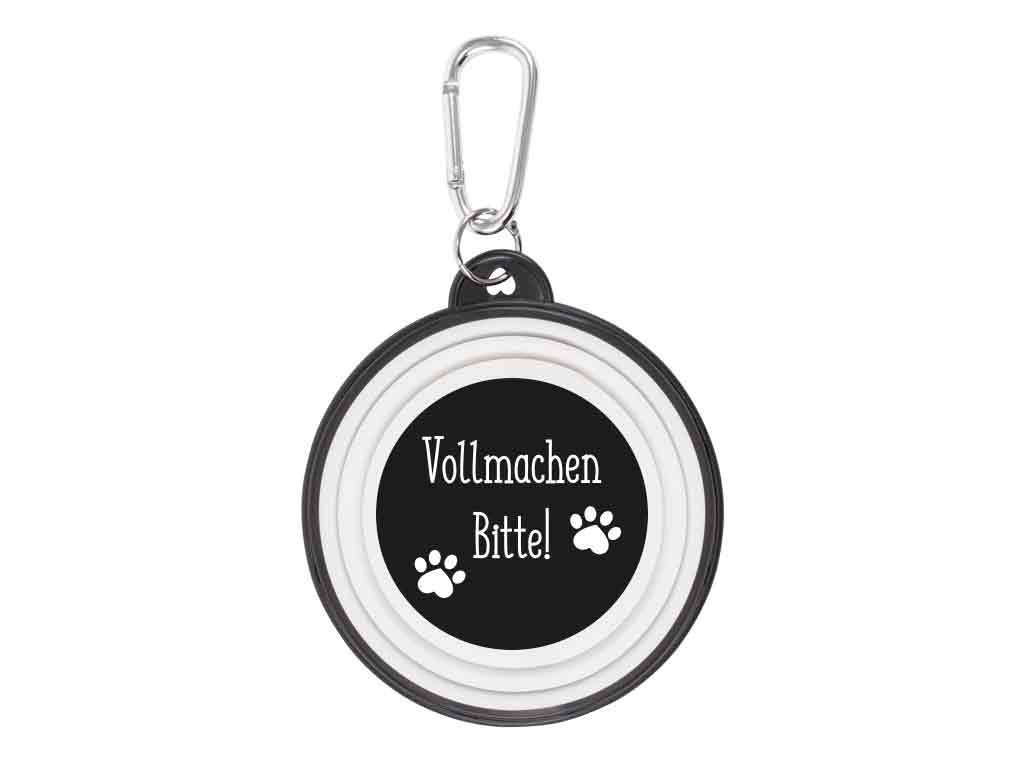 bb Klostermann Reisenapf Hundenapf Vollmachen bitte - Walkies - 1 Stück, BPA-freies Silikon, robust und perfekt für unterwegs oder auf Reisen