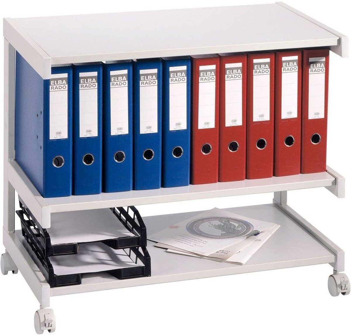 Aufbewahrungsbox Aktenwagen 81x43x67cm 3 Böden grau