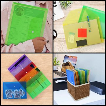 Belle Vous Organisationsmappe 24er Pack A4 Dokumentenmappe - Sammelmappe mit Druckknopfverschluss, 24 Stück Dokumentenmappe A4 - Sammelmappe A4 mit Druckknopfverschluss