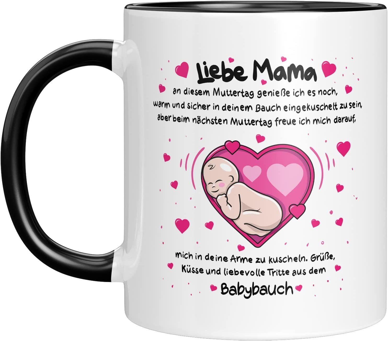 TassenTicker Tasse LIEBTASTISCH - werdende Mama 330ml Mama, eine Liebe Schwarz -Geschenk Muttertag - für