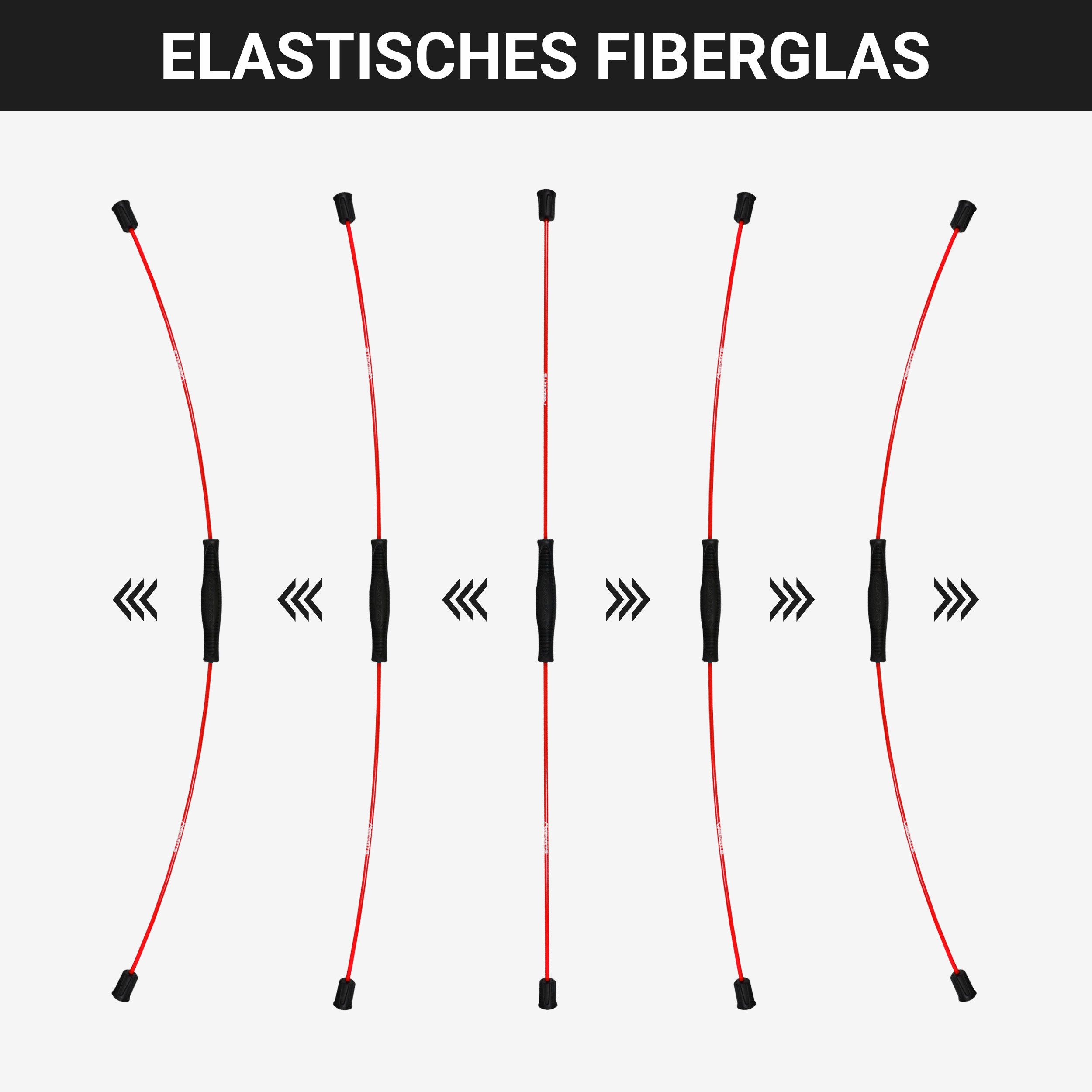MSports® Swingstick Schwingstab 160 cm – Swingstick aus Fiberglas für Ganzkörpertraining