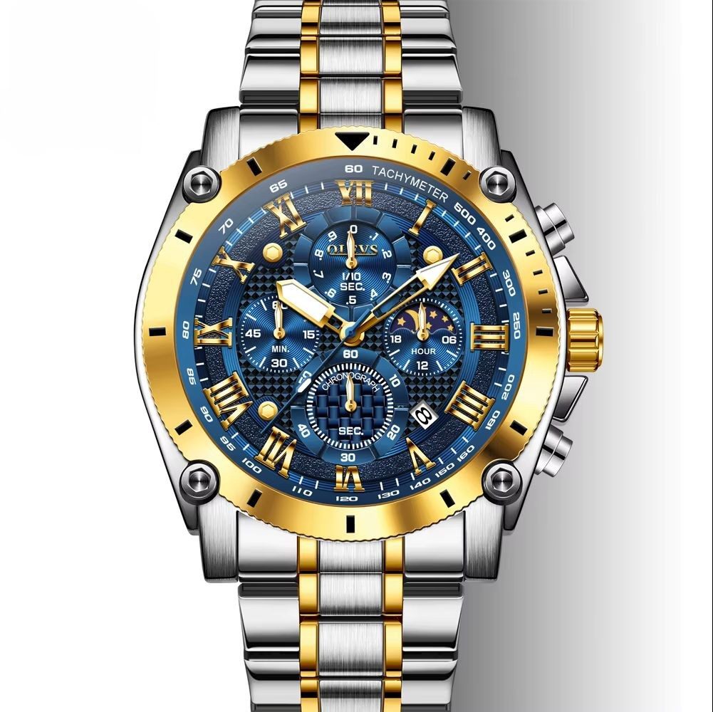 OLEVS Quarzuhr Herrenuhr Olevs Modischer Chronograph mit Tag-Nacht Anzeige