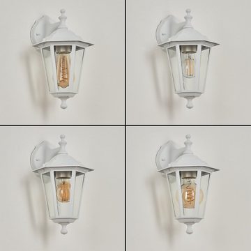 hofstein Außen-Wandleuchte »Albettone« Außenleuchte Abwärts aus Metall/Glas in Weiß/Klar, ohne Leuchtmittel, Vintage Wandlampe m. Lichteffekt, E27, IP44