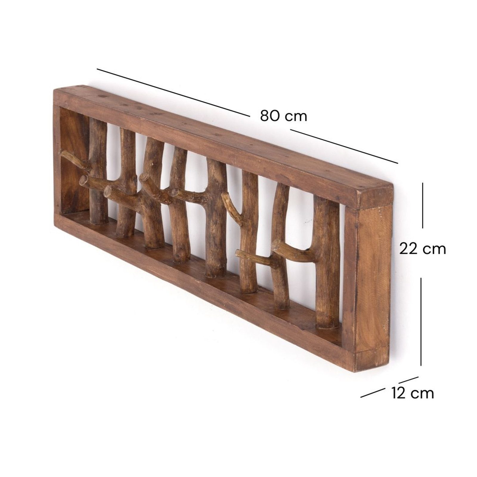 DESIGN DELIGHTS Wandgarderobe WANDGARDEROBE TREIBHOLZ UNIKAT, 80x22cm (BxH), Garderobe, Hakenleiste