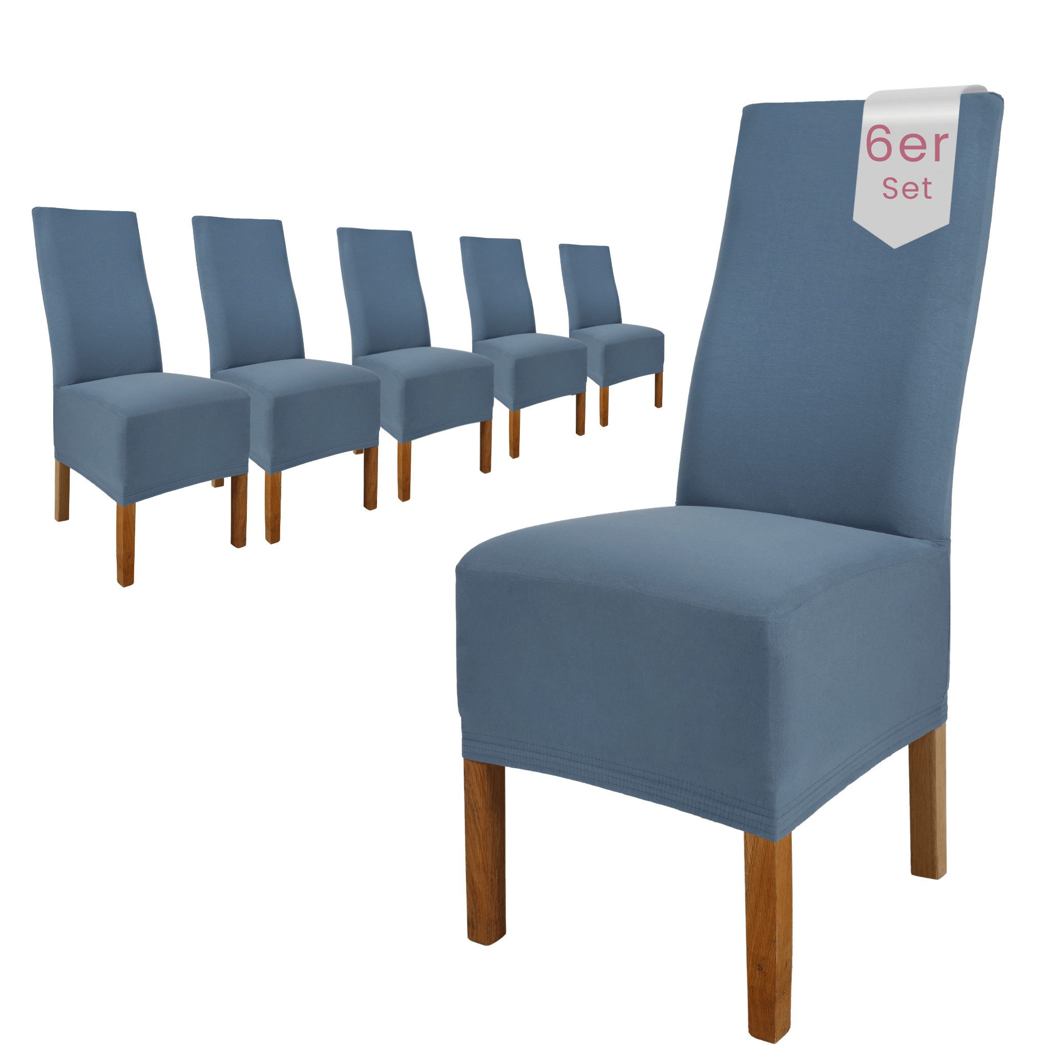 sh SCHEFFLER-HOME LIVE HOMESTYLE Stuhlhusse Moderner Stuhlbezug "Emma" aus elastischer Baumwolle Cottina, abnehmbarer & waschbarer Spannbezug für Stühle