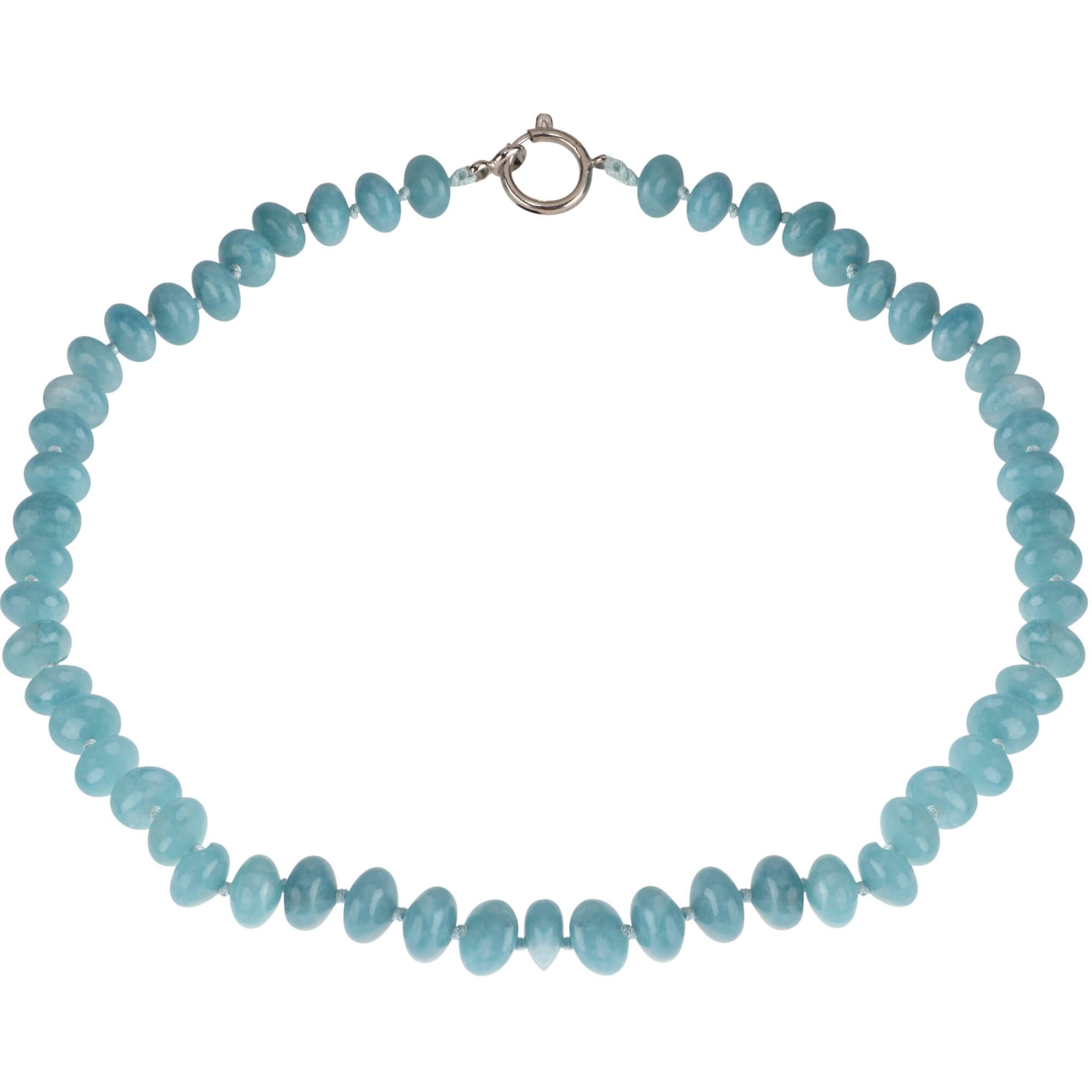 Schmuck Krone Collier Kette aus echtem Aquamarin günstig online kaufen