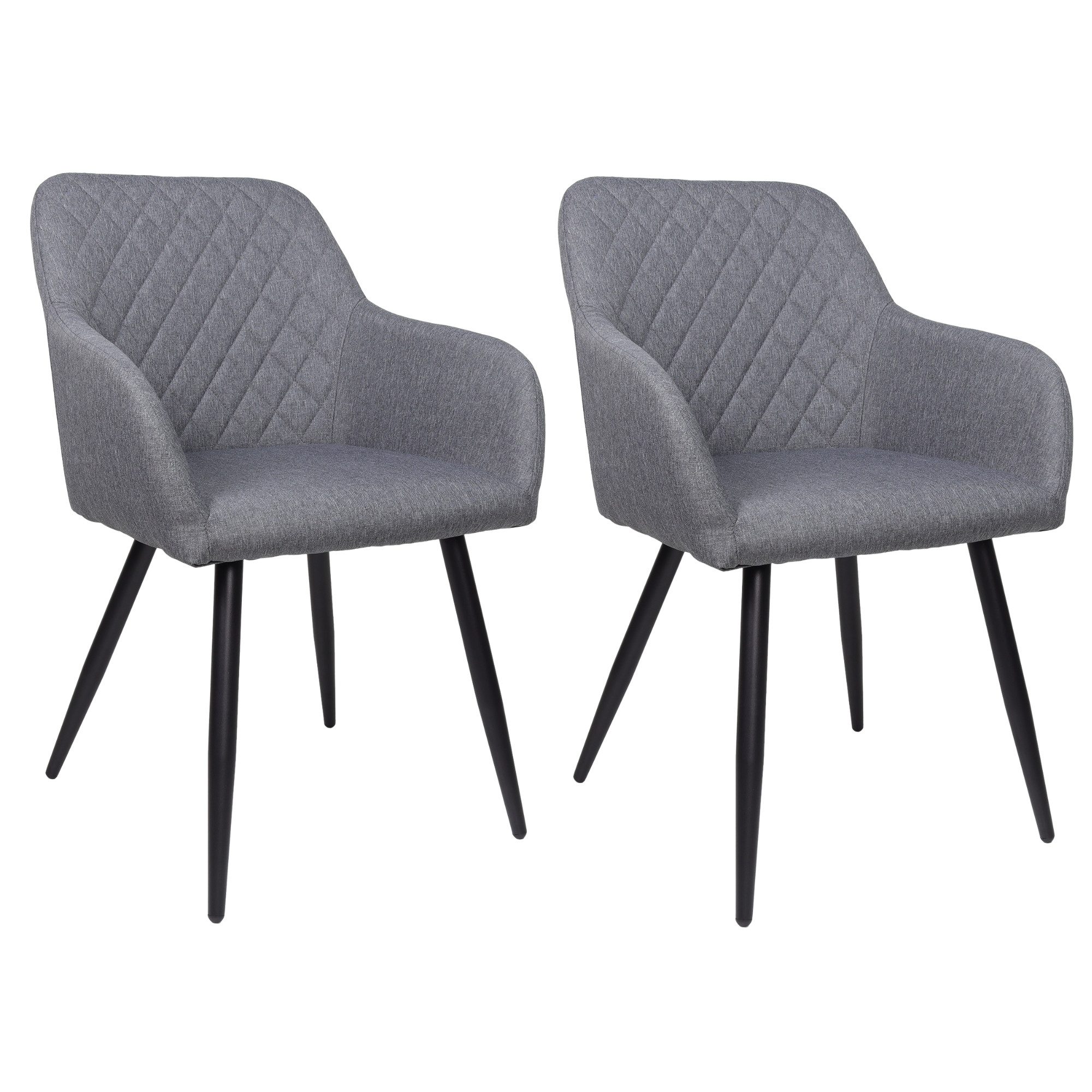 Albatros International Esszimmerstuhl Esszimmerstuhl SILA 2er Set Grau Retro Modern bequem Elegant (2er Set, Grau), Stilvolles Vintage Design, Eleganter Polsterstuhl am Esstisch