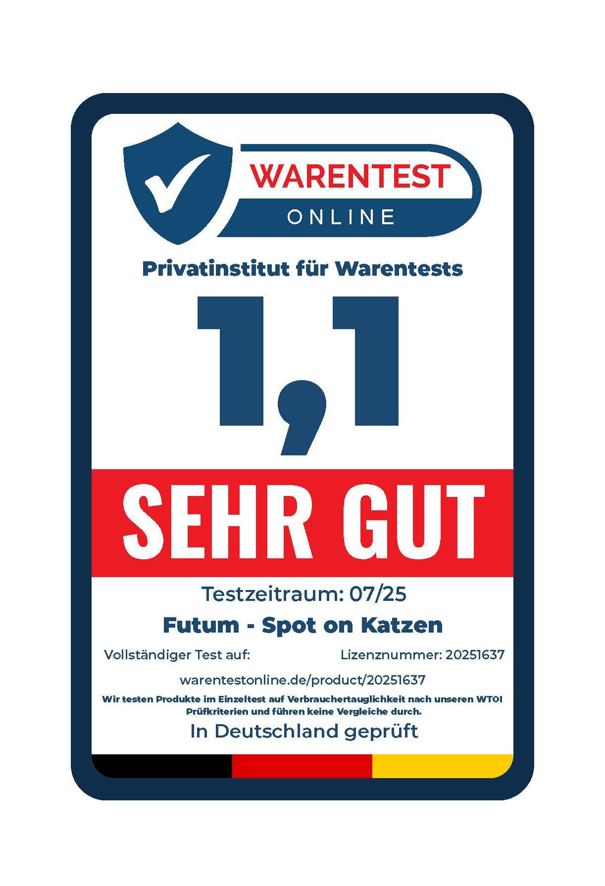 FUTUM Zeckenschutzmittel Spot on für Katzen, 7.2 ml, MADE IN GERMANY