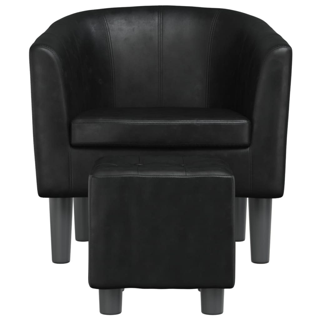 vidaXL Sessel Clubsessel mit Fußhocker Schwarz günstig online kaufen