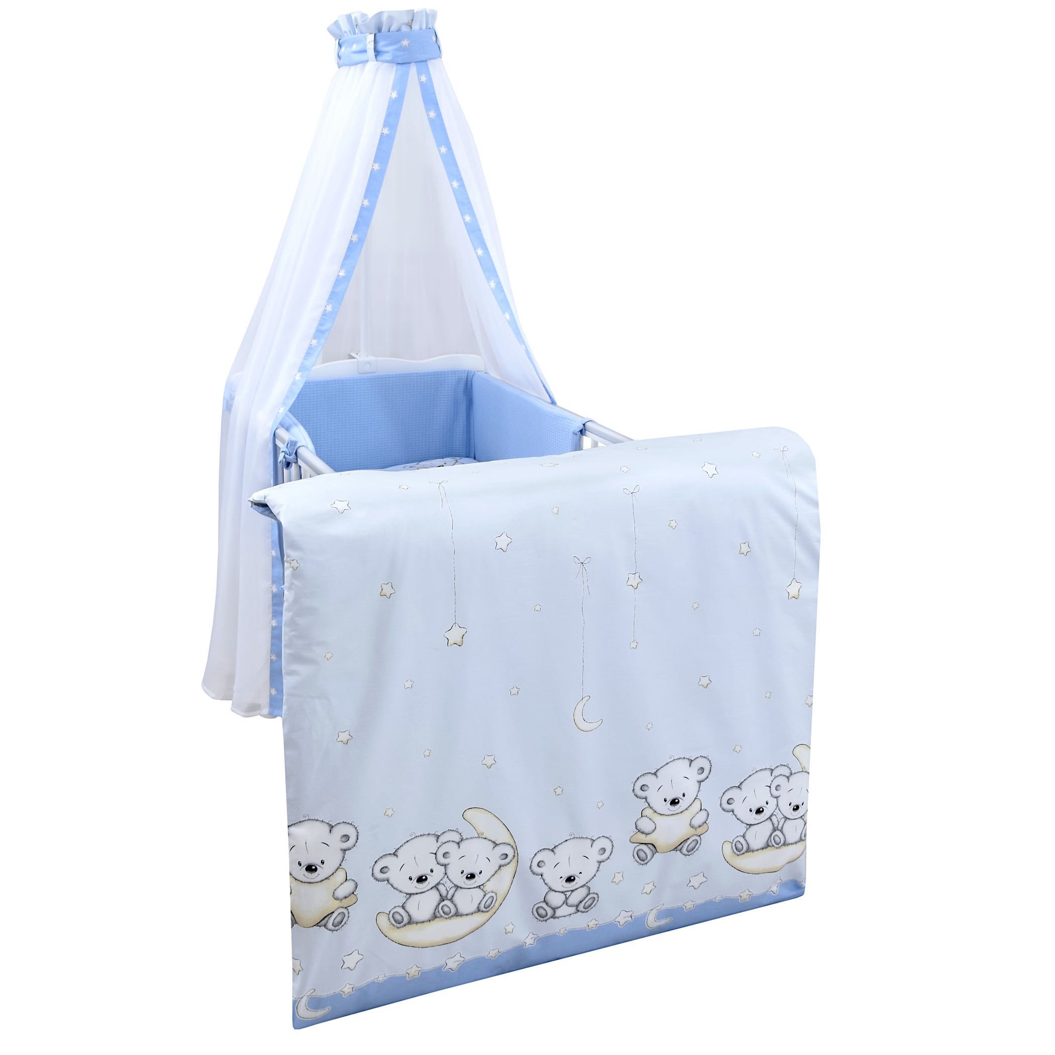 Babybettwäsche Baby Bettwäsche Set 4-Tlg. Nestchen Waffelpique