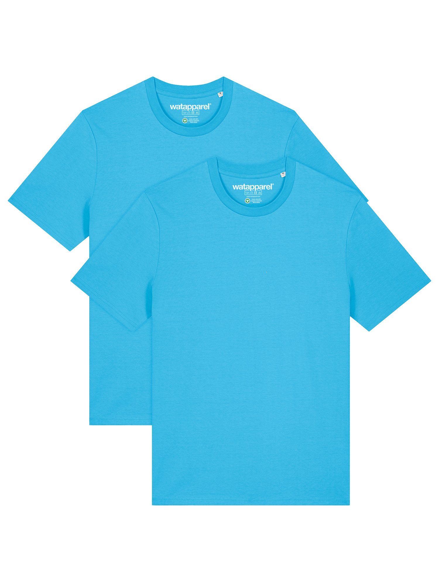 T-Shirt 2er Multipack Bio Basic T-Shirt Aqua Blue