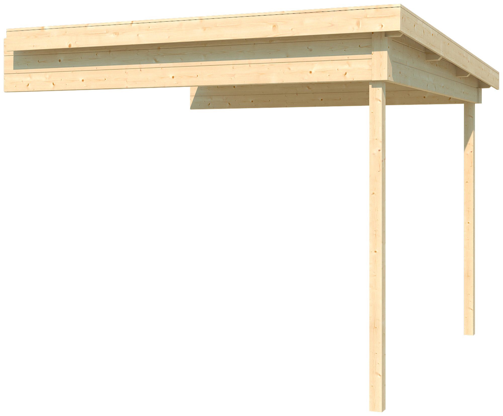 LASITA MAJA Schleppdach Zambesi 250, BxT: 2600x2746 cm, für Zambezi 2,4 & 6, Dachverlängerung 28 mm, Fundamentmass 2500x2500, Naturbelassen