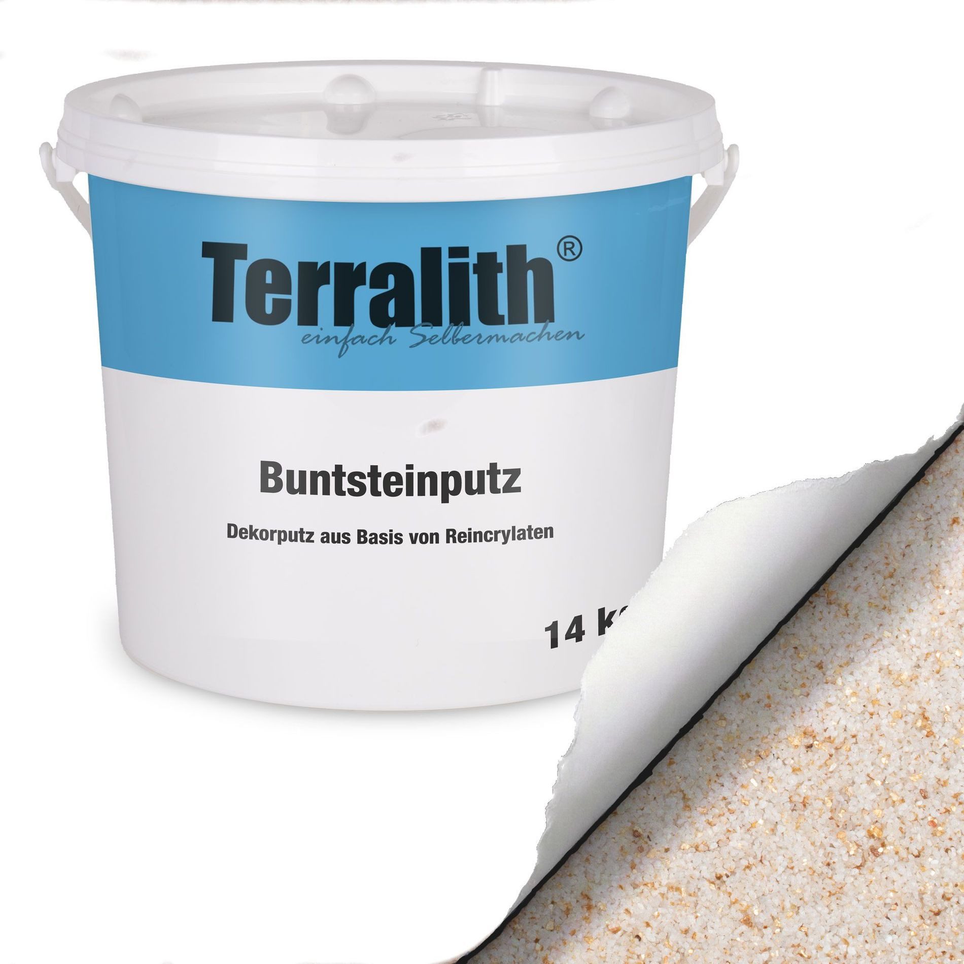 Terralith® Kunstharzputz Buntsteinputz Mosaikputz 2mm -14 kg- BSP78 (Eimer, Verarbeitungsfertig) Dekorationsputz aus Marmor-Granulat bzw. eingefärbter Körnung