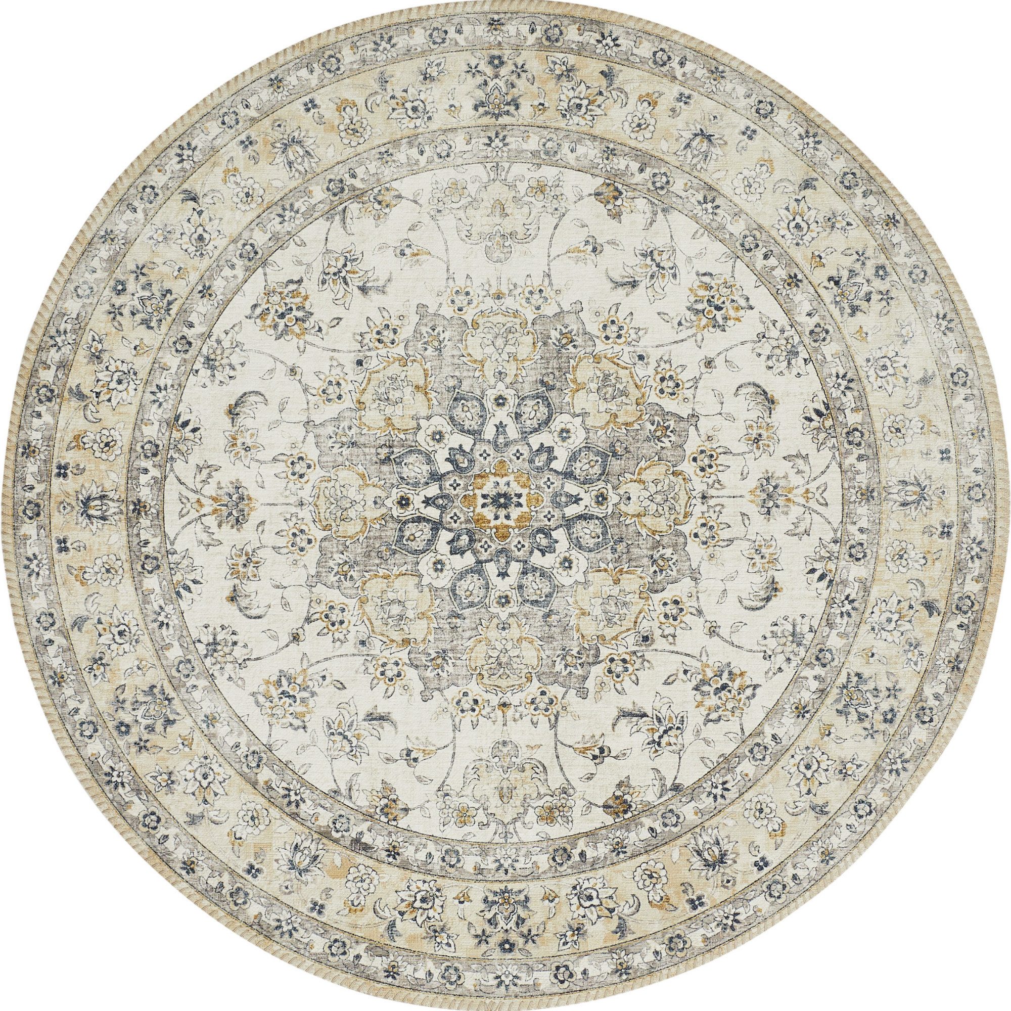 LUXOR living Teppich Prima 3, rund, Höhe: 7 mm, Kurzflor, Orient-Optik, Vintage Design
