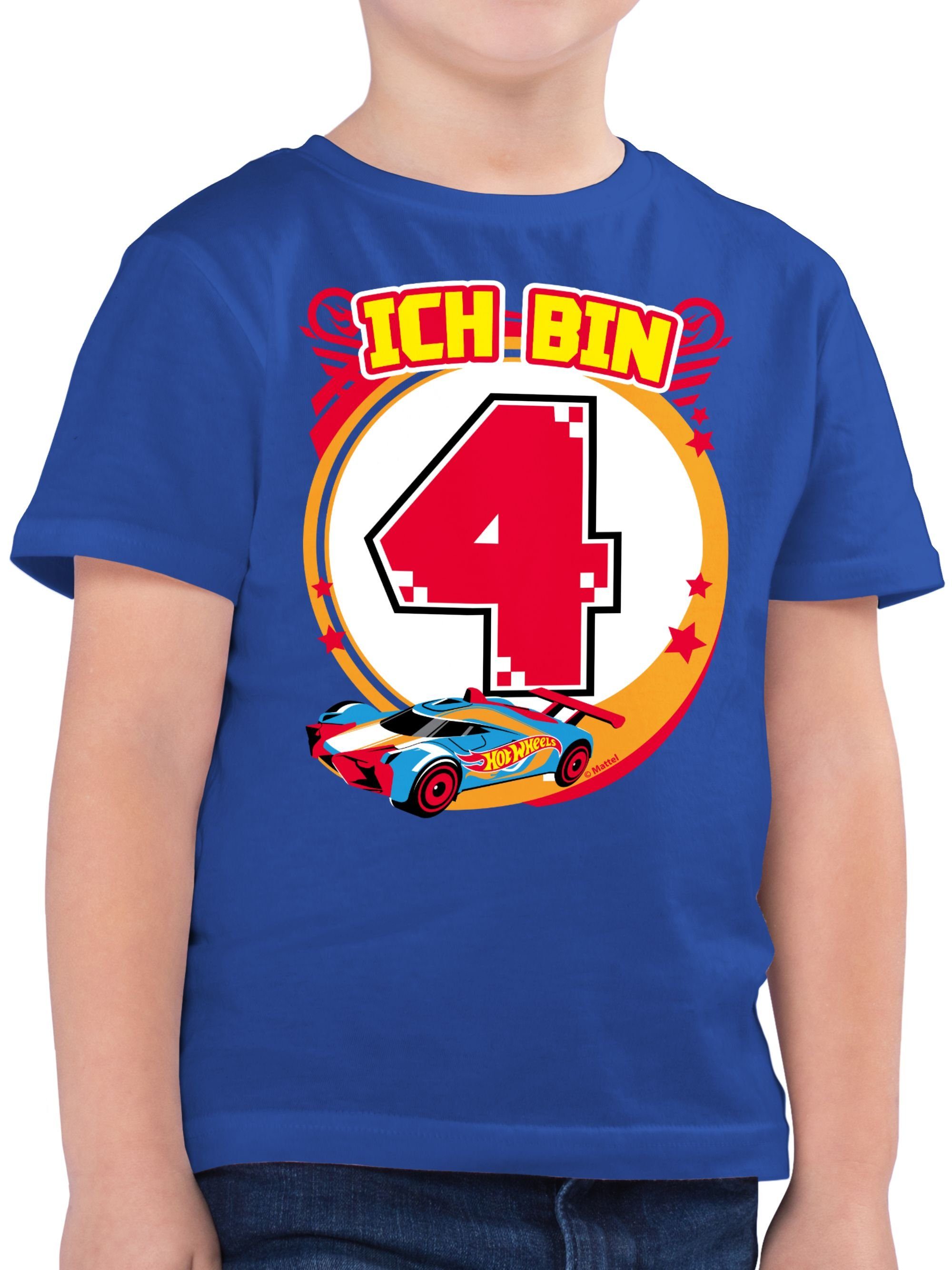 Shirtracer T-Shirt Ich bin 4 - Rennauto Hot Wheels Jungen 01 Royalblau