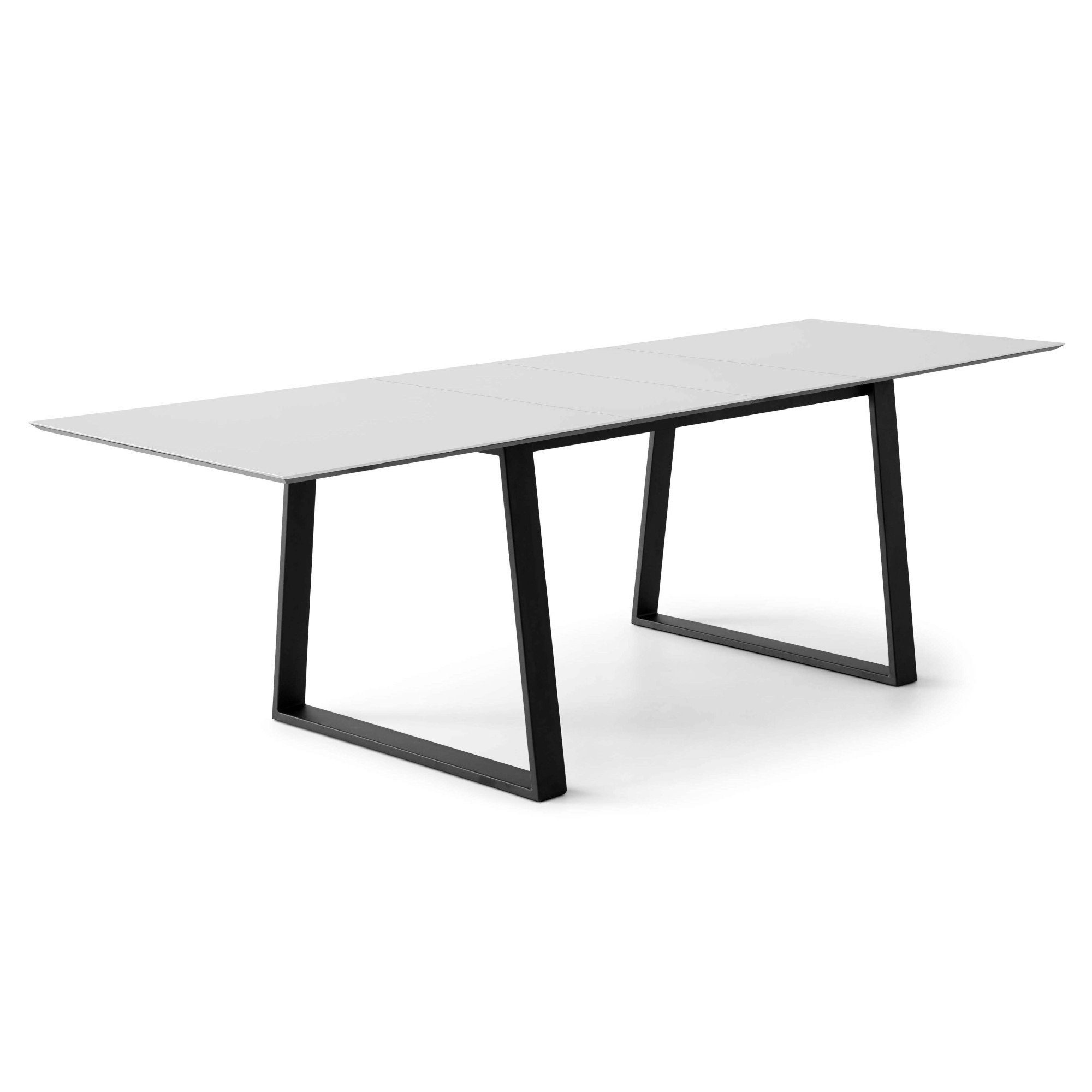 Hammel Furniture Esstisch Meza Designtisch mit Auszugsfunktion und 2 Einlegeplatten, bootsförmige Tischplatte MDF,Trapez gestell, in zwei Breiten