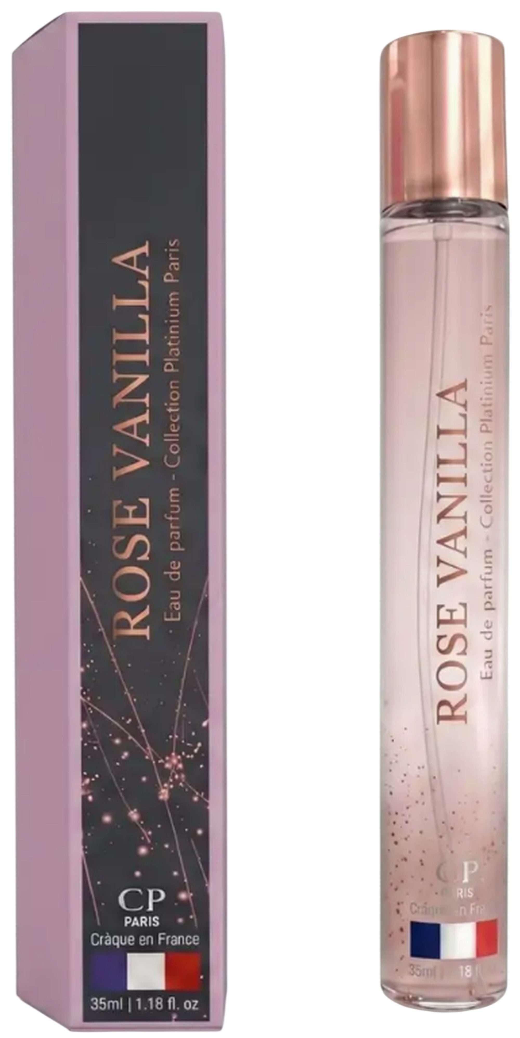 Collection Platinium Eau de Parfum Rose Vanilla Damen EDP Spray Reiseparfum aus Frankreich 35ml, Französisches Parfum - Blumig-süßer Duft mit Rose und Vanille
