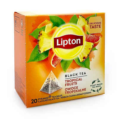 Unilever Teekanne Lipton Schwarztee Tropical Fruits, 20er Pack
