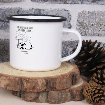 Mr. & Mrs. Panda Dekobecher Panda Freundschaft - Weiß - Geschenk, Outdoor Kaffeetasse, Metalltass (1 St), Liebevolles Design