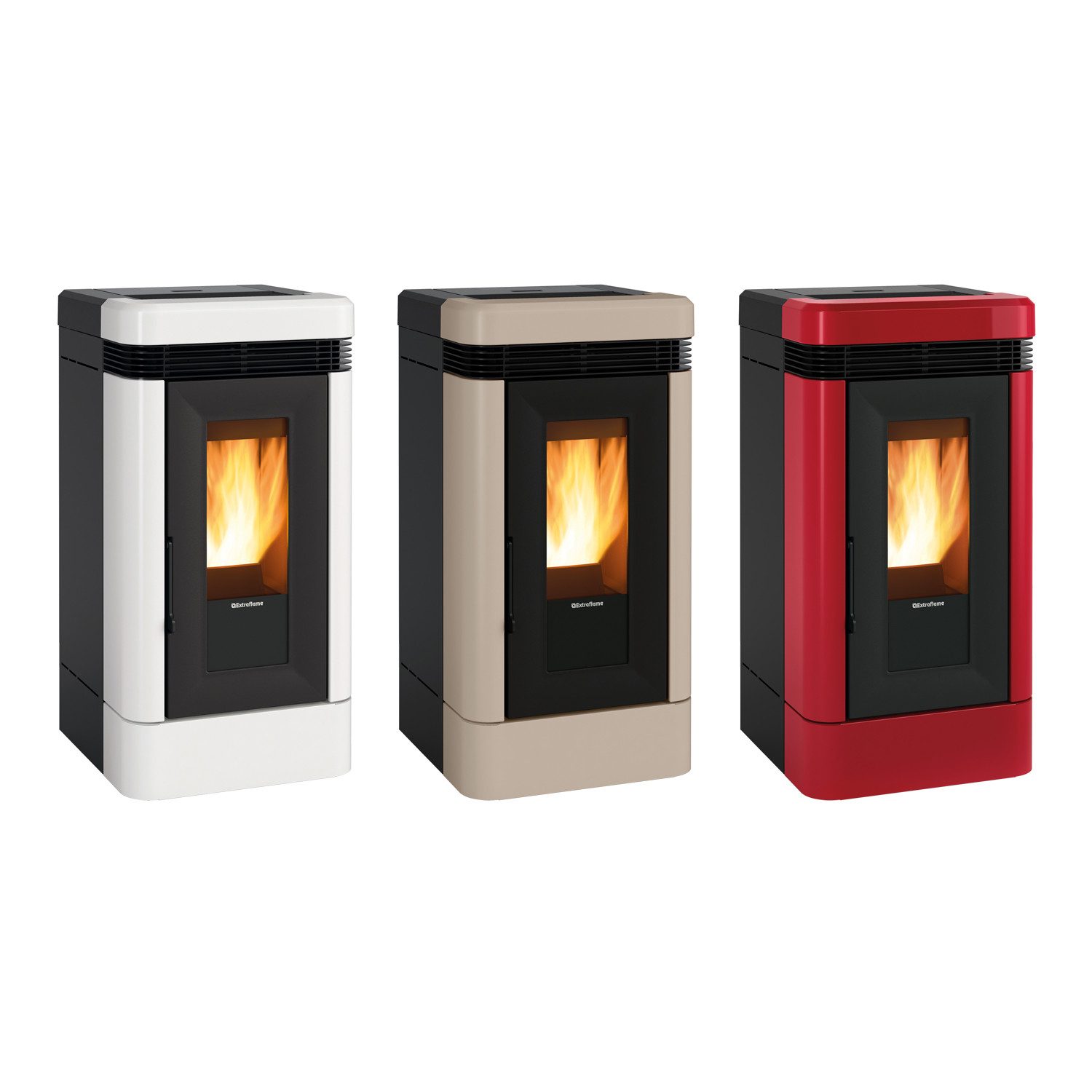 Extraflame Pelletofen Extraflame Lucia Pelletofen weiß, 12.1 kW, Pelletofen