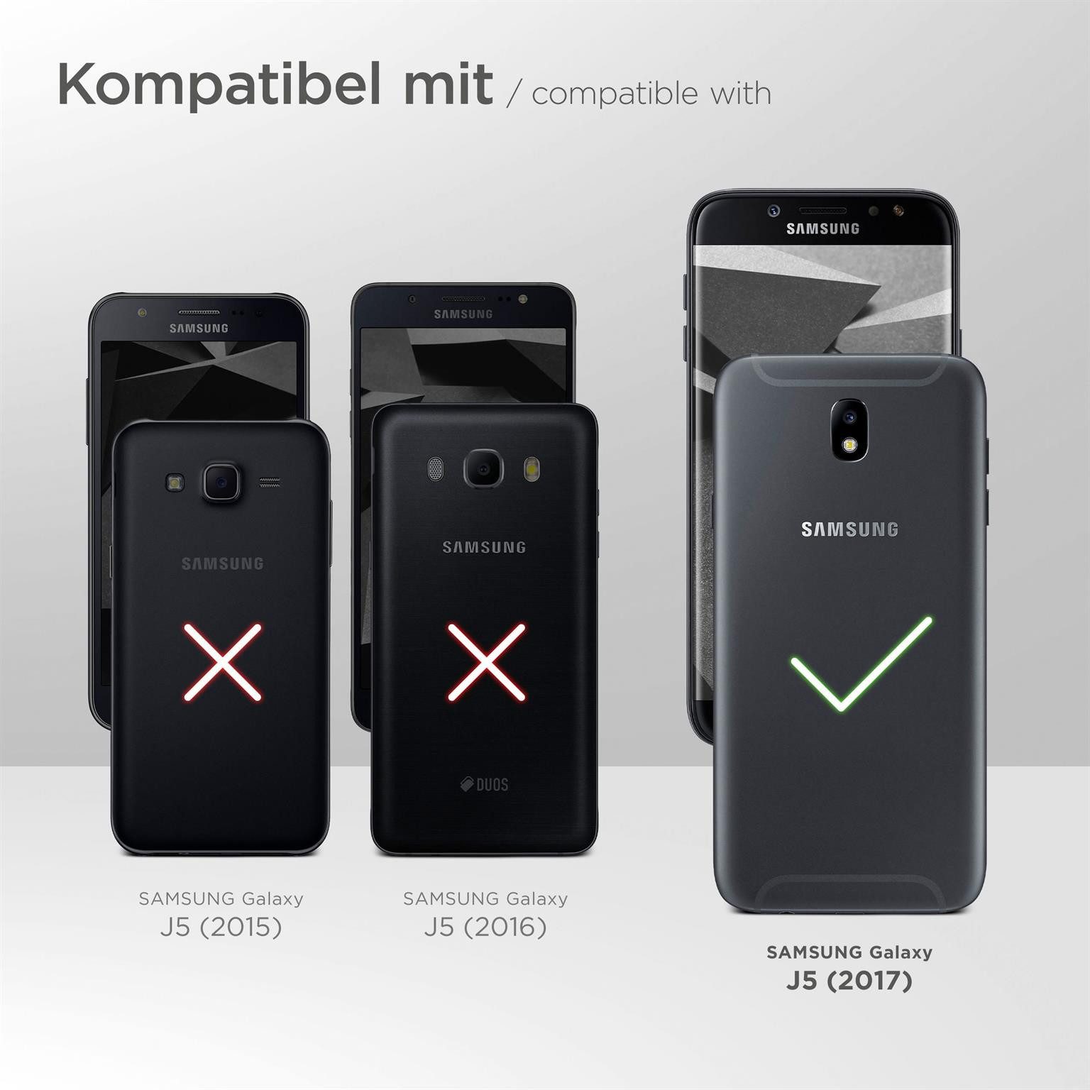 ONEFLOW Handyhülle für Samsung Galaxy J5 (2017) Glitzer Hülle Glitter Case Schwarz 5,2 Zoll, Hülle Glitzernd Dünne Schutzhülle mit Kameraschutz Frauen Glitzerhülle