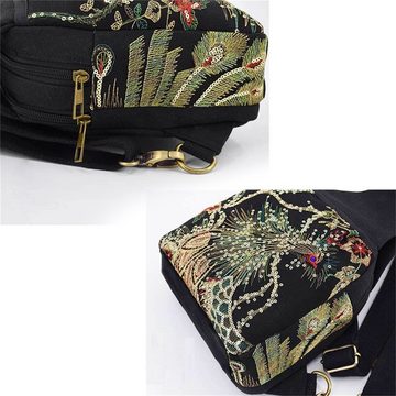 Dekorative Minirucksack Damen Rucksack mit Vintage Bestickter,Einzigartig, Schön (1-tlg), Exquisites Stickereimuster, großes Kapazität