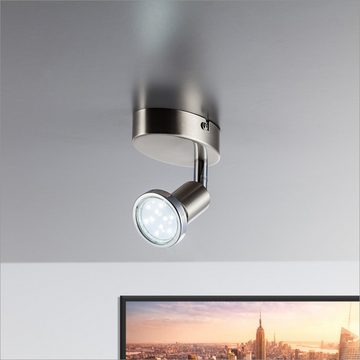 B.K.Licht LED Wandleuchte, LED wechselbar, Warmweiß, LED Deckenleuchte Wohnzimmer schwenkbar GU10 Metall Wand-Spot Lampe