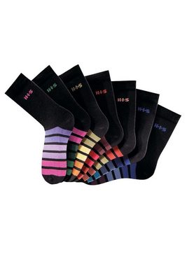 H.I.S Freizeitsocken (Set, 7-Paar) mit buntem Ringelmuster