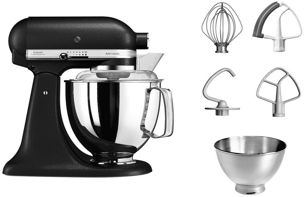 KitchenAid Küchenmaschine Küchenmaschine 5KSM175PSEBK GUSSEISEN SCHWARZ, 400 W, 4,8 l Schüssel